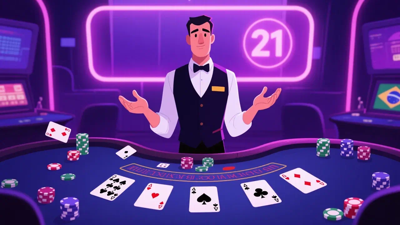 k59.com partida de blackjack com cartas Ás e Rei em destaque